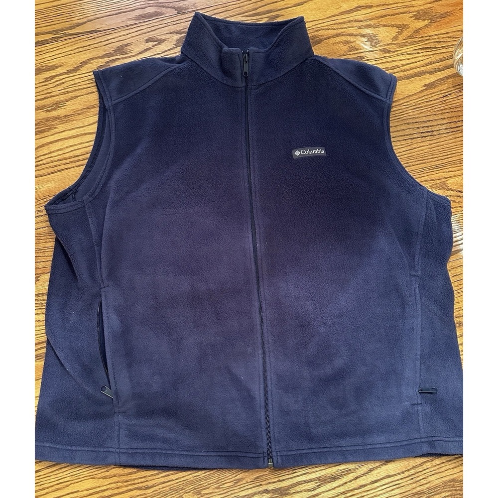 Columbia‎ Mens Steens Mountain Fleece Vest Navy Blue Full Zip XXL WM3248
